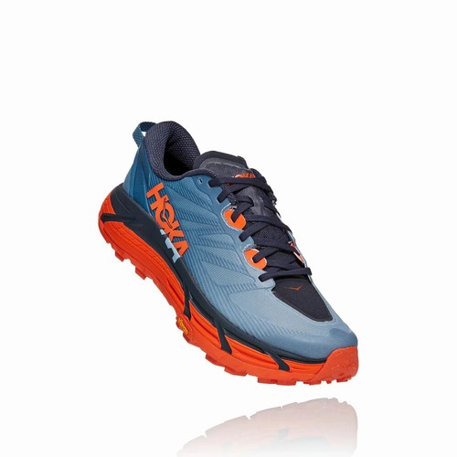 Hoka One One MAFATE SPEED 3 Trail Running Shoes For Men India Blue/Orange IN-2489